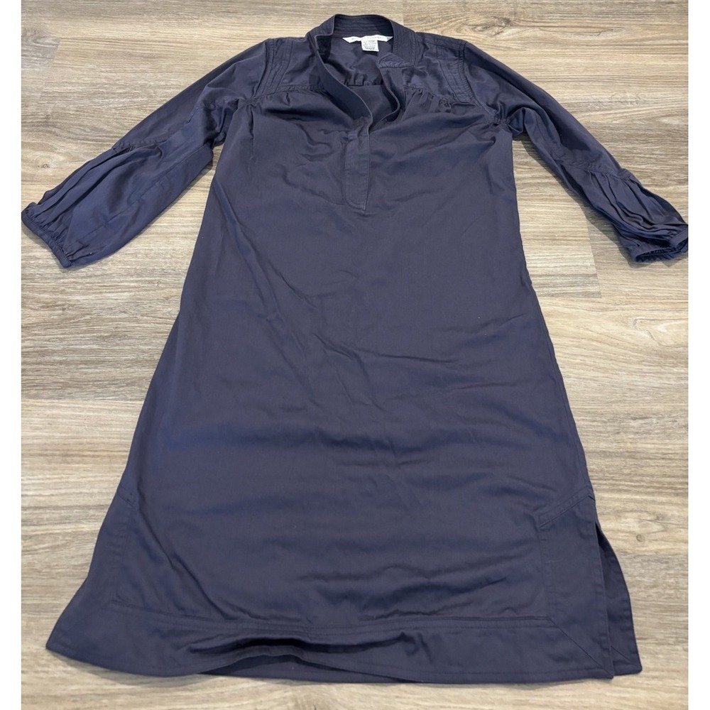Diane Von Furstenberg Navy Blue Tunic Shirt Dress Size 0 Minimalist Quiet Luxury